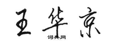 骆恒光王华京行书个性签名怎么写