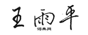 骆恒光王雨平行书个性签名怎么写