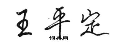 骆恒光王平定行书个性签名怎么写