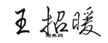 骆恒光王招暖行书个性签名怎么写