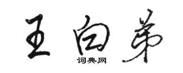骆恒光王白弟行书个性签名怎么写