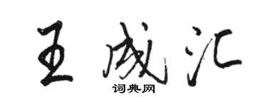 骆恒光王成汇行书个性签名怎么写
