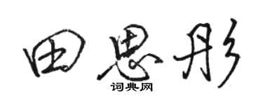 骆恒光田思彤行书个性签名怎么写