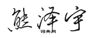 骆恒光熊泽宇行书个性签名怎么写