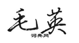 骆恒光毛英行书个性签名怎么写