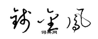 梁锦英钱金凤草书个性签名怎么写