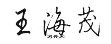 骆恒光王海茂行书个性签名怎么写
