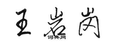 骆恒光王岩岗行书个性签名怎么写