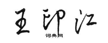 骆恒光王印江行书个性签名怎么写