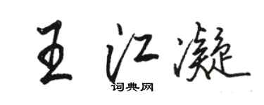 骆恒光王江凝行书个性签名怎么写