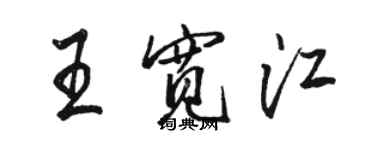 骆恒光王宽江行书个性签名怎么写