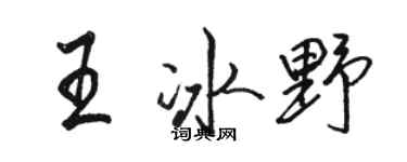 骆恒光王冰野行书个性签名怎么写