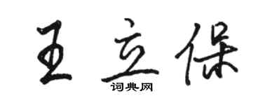 骆恒光王立保行书个性签名怎么写