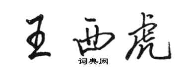 骆恒光王西虎行书个性签名怎么写