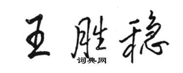 骆恒光王胜稳行书个性签名怎么写