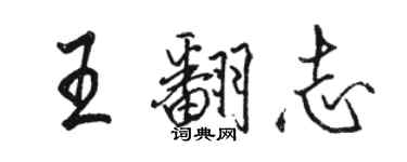 骆恒光王翻志行书个性签名怎么写