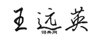 骆恒光王远英行书个性签名怎么写
