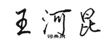 骆恒光王河昆行书个性签名怎么写