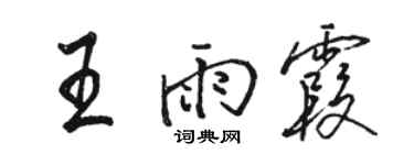 骆恒光王雨霞行书个性签名怎么写