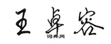 骆恒光王卓容行书个性签名怎么写