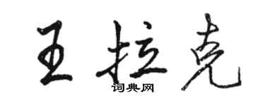 骆恒光王拉克行书个性签名怎么写