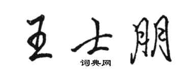 骆恒光王士朋行书个性签名怎么写