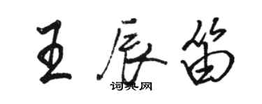 骆恒光王辰笛行书个性签名怎么写