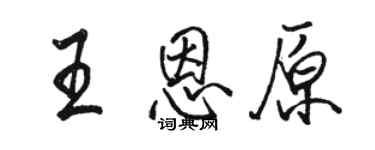 骆恒光王恩原行书个性签名怎么写
