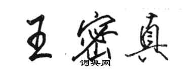 骆恒光王密真行书个性签名怎么写