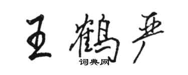 骆恒光王鹤严行书个性签名怎么写