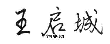 骆恒光王启城行书个性签名怎么写