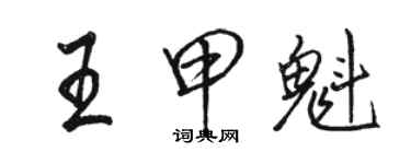 骆恒光王甲魁行书个性签名怎么写