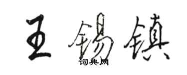 骆恒光王锡镇行书个性签名怎么写