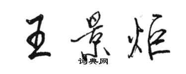 骆恒光王景炬行书个性签名怎么写