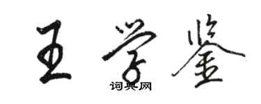 骆恒光王学鉴行书个性签名怎么写
