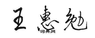 骆恒光王惠勉行书个性签名怎么写