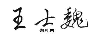 骆恒光王士魏行书个性签名怎么写