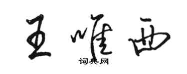 骆恒光王唯西行书个性签名怎么写