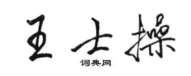 骆恒光王士操行书个性签名怎么写