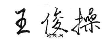 骆恒光王俊操行书个性签名怎么写
