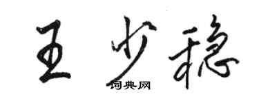骆恒光王少稳行书个性签名怎么写