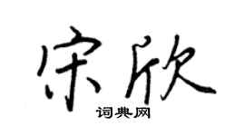 王正良宋欣行书个性签名怎么写