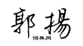 王正良郭扬行书个性签名怎么写