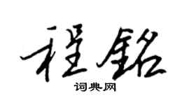 王正良程铭行书个性签名怎么写