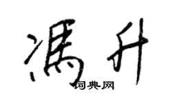 王正良冯升行书个性签名怎么写