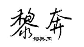 王正良黎奔行书个性签名怎么写