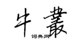 王正良牛丛行书个性签名怎么写