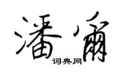 王正良潘尔行书个性签名怎么写