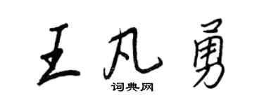 王正良王凡勇行书个性签名怎么写