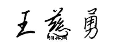 王正良王慈勇行书个性签名怎么写